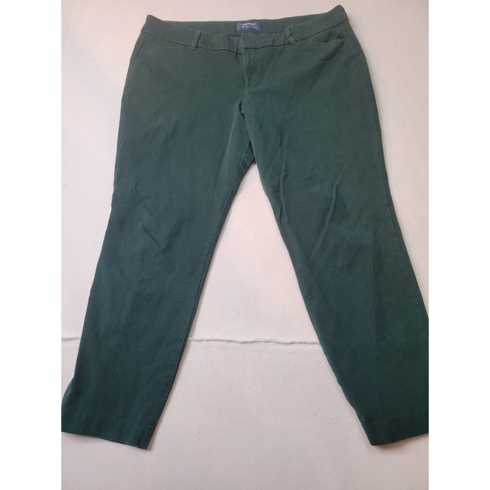 Old Navy Pixie Mid-Rise Pants Forest Green Ankle Trousers Womens 16 Petite 2913